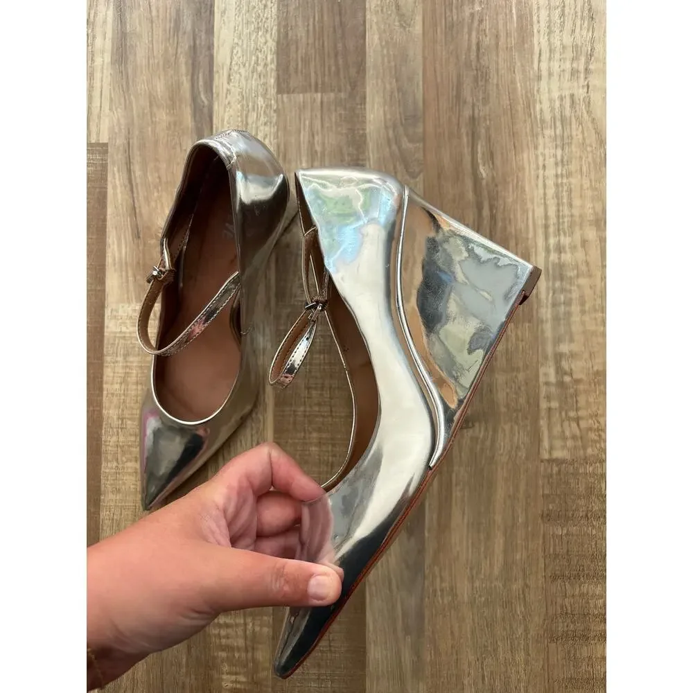 Maeve Slingback Wedge Metallic Heels size 39
